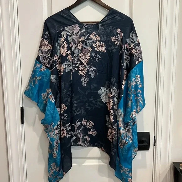 Kachel x Anthropologie Jamie Tasseled Kimono Vintage Watercolor Floral Top - Picture 6 of 7